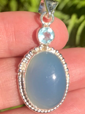 Blue Chalcedony and Blue Topaz Pendant - Morganna’s Treasures 