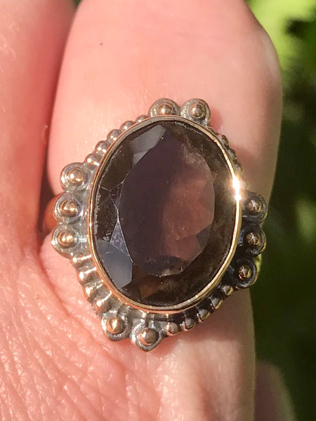 Bronze Smoky Quartz Ring Size 8.5 - Morganna’s Treasures 