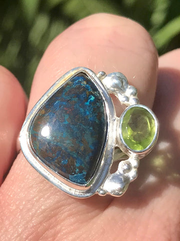 Chrysocolla and Peridot Ring Size 8 - Morganna’s Treasures 