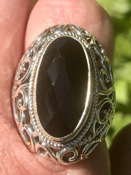 Black Onyx Cocktail Ring Size 7 - Morganna’s Treasures 