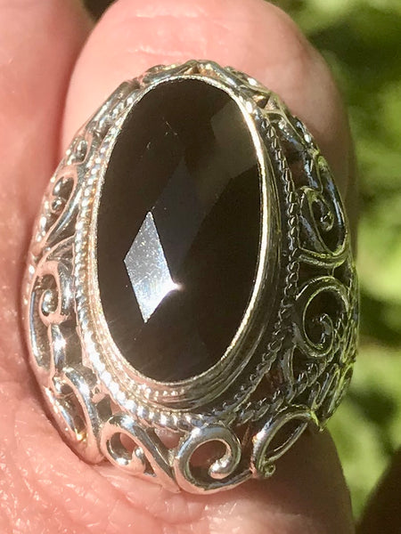 Black Onyx Cocktail Ring Size 7 - Morganna’s Treasures 