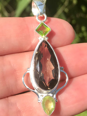 Smoky Quartz and Peridot Pendant - Morganna’s Treasures 