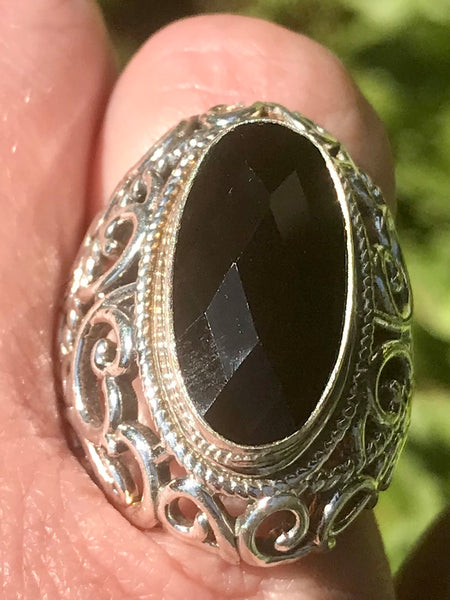 Black Onyx Cocktail Ring Size 7 - Morganna’s Treasures 