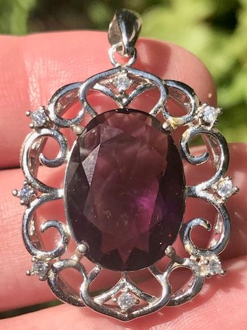 Amethyst and CZ Pendant - Morganna’s Treasures 