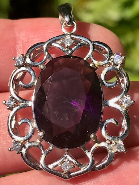 Amethyst and CZ Pendant - Morganna’s Treasures 