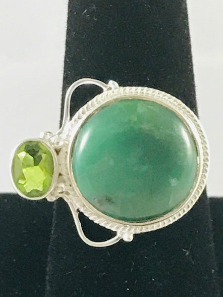 Green Aventurine and Peridot Ring Size 8.5 - Morganna’s Treasures 