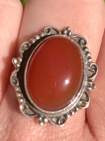 Carnelian Cocktail Ring Size 7.25 - Morganna’s Treasures 