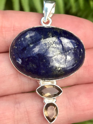 Lapis Lazuli and Smoky Quartz Pendant - Morganna’s Treasures 