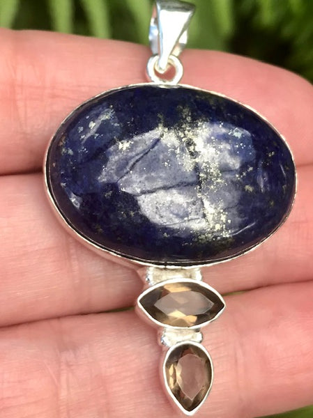 Lapis Lazuli and Smoky Quartz Pendant - Morganna’s Treasures 