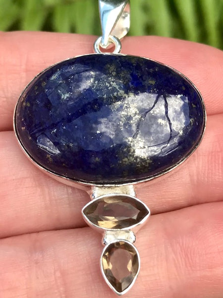 Lapis Lazuli and Smoky Quartz Pendant - Morganna’s Treasures 