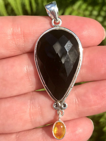 Black Onyx and Citrine Pendant - Morganna’s Treasures 