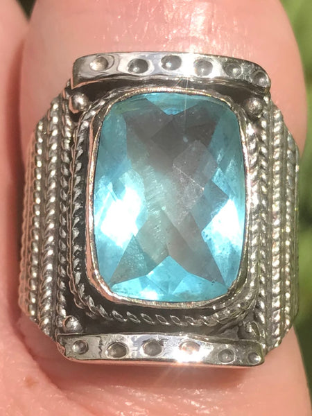 Blue Topaz Cocktail Ring Size 8.5 - Morganna’s Treasures 