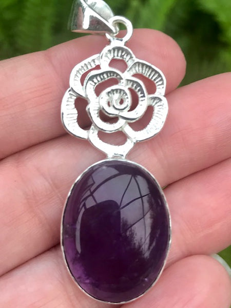 Purple Amethyst Flower Pendant - Morganna’s Treasures 