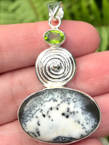 Merlinite and Peridot Pendant - Morganna’s Treasures 