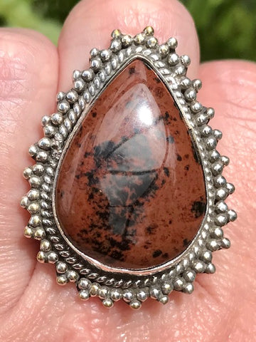 Mahogany Obsidian Cocktail Ring Size 8 - Morganna’s Treasures 