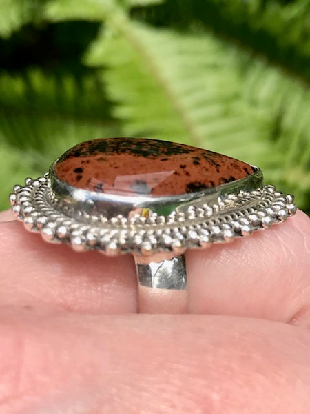 Mahogany Obsidian Cocktail Ring Size 8 - Morganna’s Treasures 