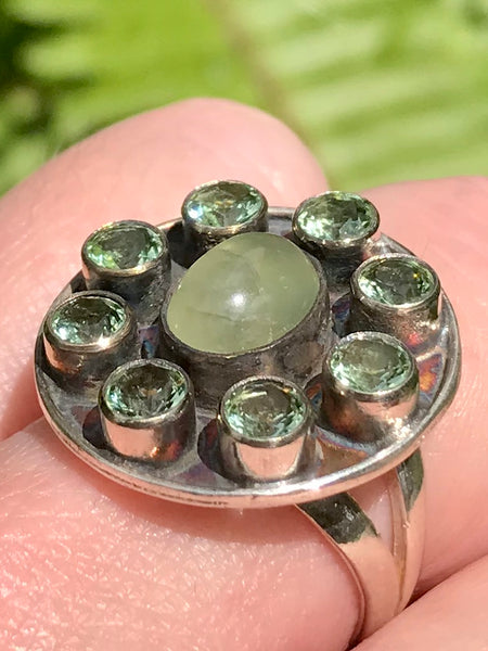Prehnite and Green Amethyst (Prasiolite) Cocktail Ring Size 8 - Morganna’s Treasures 
