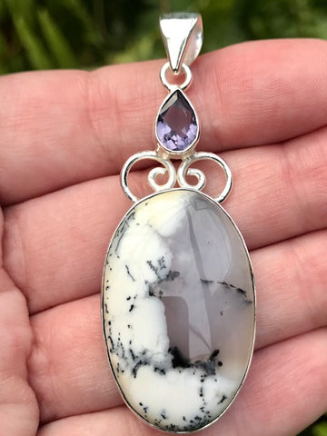 Merlinite and Amethyst Pendant - Morganna’s Treasures 