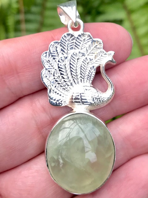 Prehnite Swan Pendant - Morganna’s Treasures 