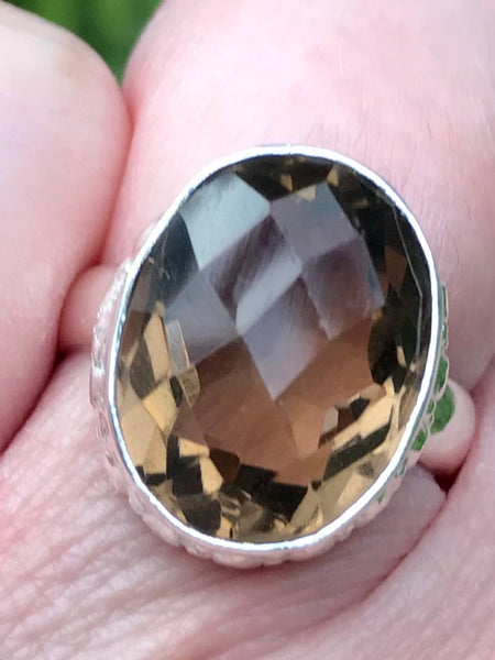 Smoky Quartz Cocktail Ring Size 6.5 - Morganna’s Treasures 