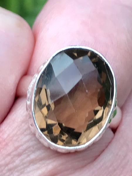 Smoky Quartz Cocktail Ring Size 6.5 - Morganna’s Treasures 