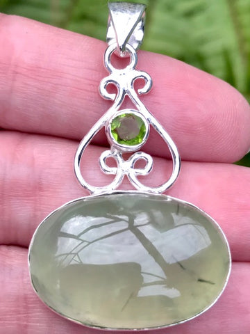 Prehnite and Peridot Pendant - Morganna’s Treasures 