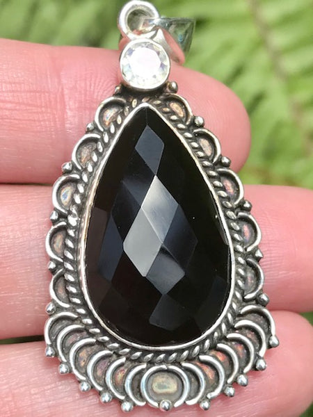 Black Onyx and Opalite Pendant - Morganna’s Treasures 