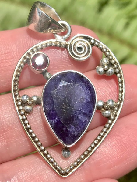 Blue Sapphire and Garnet Pendant - Morganna’s Treasures 