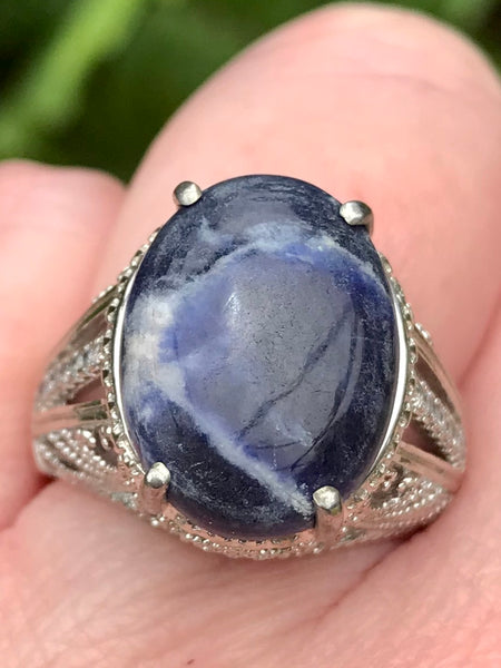 Sodalite Adjustable Ring Size 6 - Morganna’s Treasures 