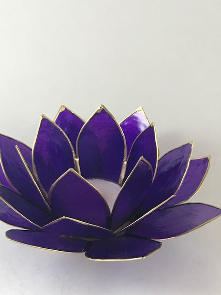 Purple Natural Capiz Shell Tea Light Holder - Large - Morganna’s Treasures 