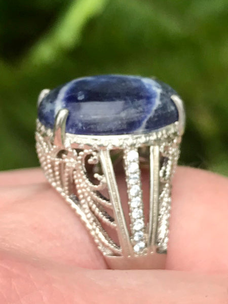 Sodalite Adjustable Ring Size 6 - Morganna’s Treasures 