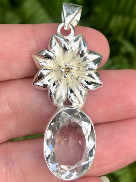 Clear Quartz Flower Pendant - Morganna’s Treasures 