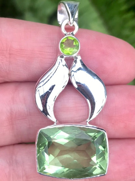 Green Amethyst (Prasiolite) and Peridot Pendant - Morganna’s Treasures 