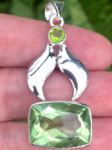 Green Amethyst (Prasiolite) and Peridot Pendant - Morganna’s Treasures 