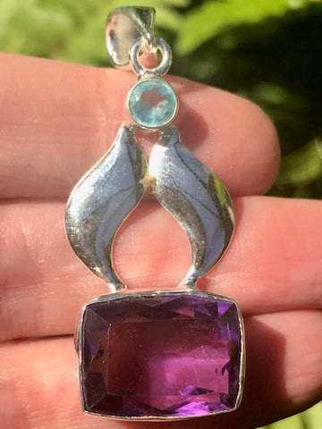 Purple Amethyst and Blue Topaz Pendant - Morganna’s Treasures 