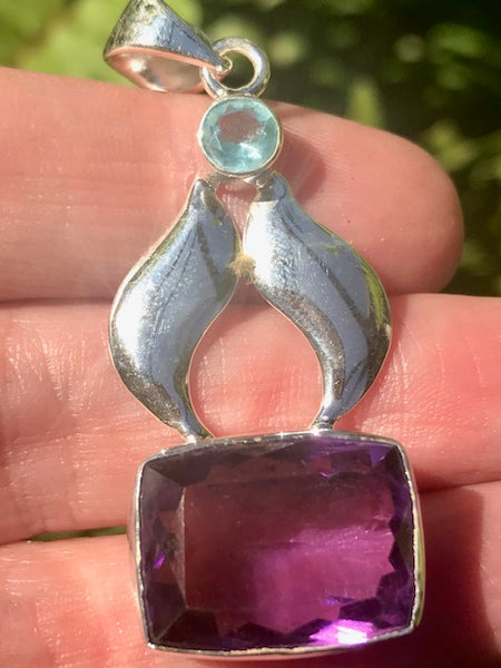 Purple Amethyst and Blue Topaz Pendant - Morganna’s Treasures 