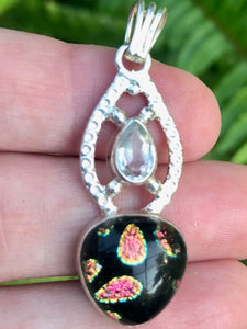 Clear Quartz Dichroic Glass Pendant - Morganna’s Treasures 