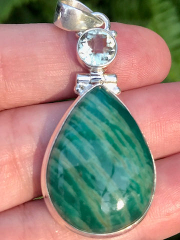 Russian Amazonite and (Prasiolite) Green Amethyst Pendant - Morganna’s Treasures 