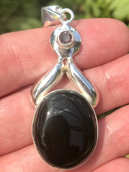 Black Onyx and Purple Amethyst Pendant - Morganna’s Treasures 