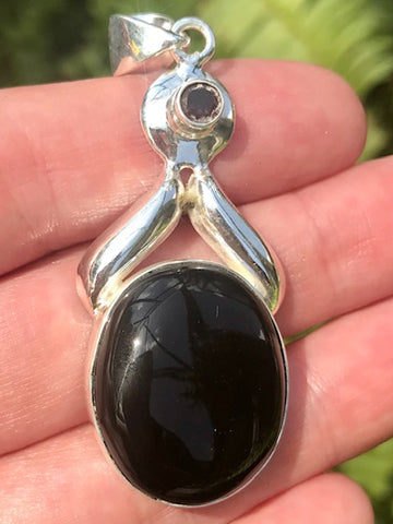 Black Onyx and Purple Amethyst Pendant - Morganna’s Treasures 