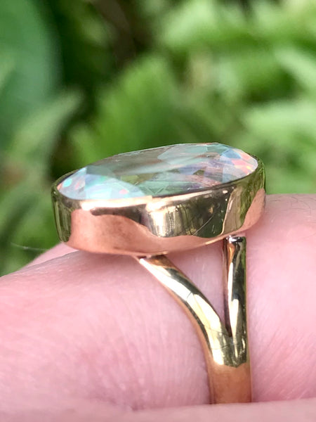 Bronze Mystic Fire Topaz Cocktail Ring Size 8 - Morganna’s Treasures 