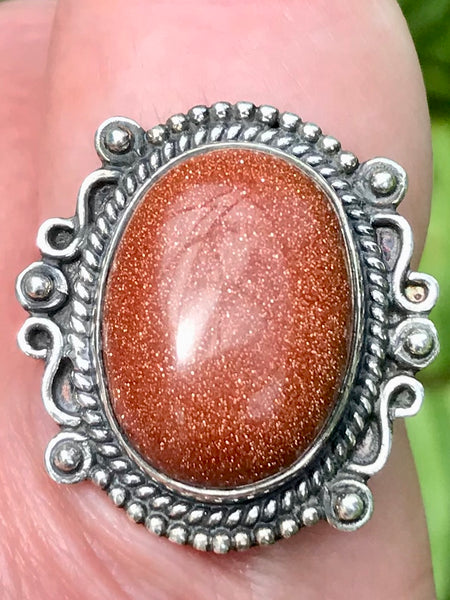 Goldstone Cocktail Ring Size 9 - Morganna’s Treasures 