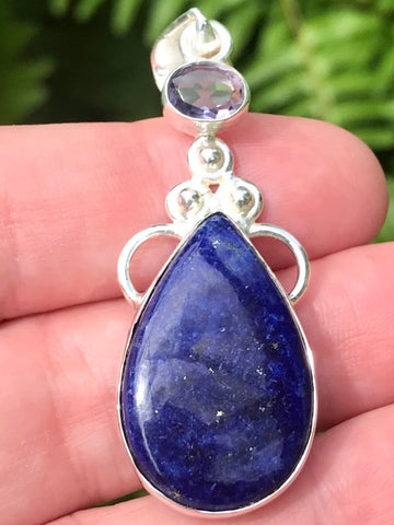 Lapis Lazuli and Purple Amethyst Pendant - Morganna’s Treasures 