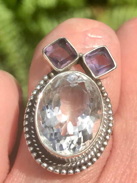 Clear Quartz and Purple Amethyst Ring Size 7 - Morganna’s Treasures 