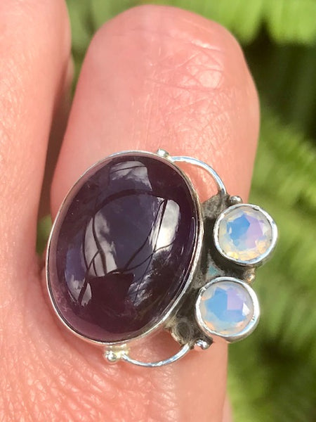 Purple Amethyst and Opalite Ring Size 9 - Morganna’s Treasures 