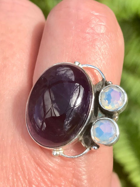 Purple Amethyst and Opalite Ring Size 9 - Morganna’s Treasures 