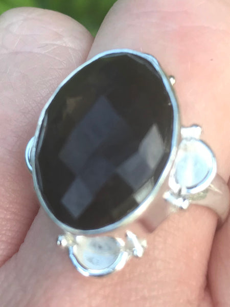 Smoky Quartz Cocktail Ring Size 8.25 - Morganna’s Treasures 