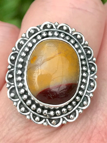 Mookaite Jasper Cocktail Ring Size 7 - Morganna’s Treasures 