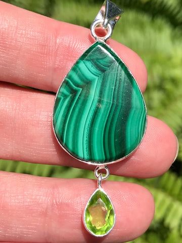 Malachite and Peridot Pendant - Morganna’s Treasures 