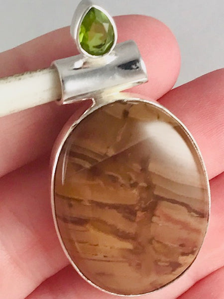 Zebra Jasper and Peridot Pendant - Morganna’s Treasures 